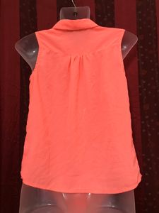 Mim Orange Sleeveless Top
