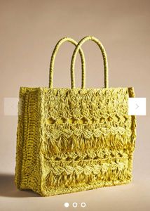 Rafia Boho Fringe Tote Bag
