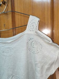 Cold Shoulder White Top