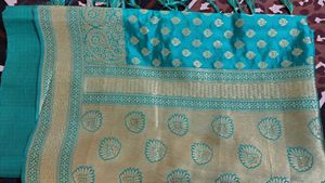Elegant Teal Banarasi Saree