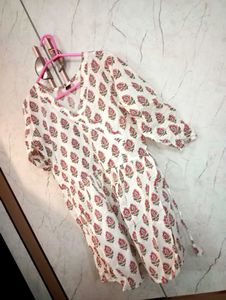 Floral Print Cotton short round kurti