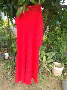 Red Lace Maxi Dress
