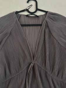 Lace Shirt With Tie Detail