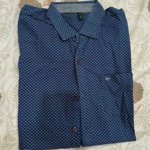 Benetton Blue Patterned Shirt