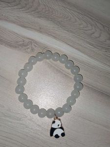 Panda bracelet Stretchable Gray/White