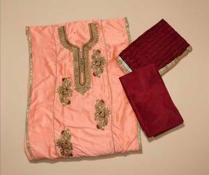 Embroidered Semi-Stitched Dress Material