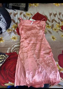 Satin Dress With A Slit