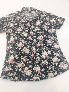 Floral Print Shirt and a T Shirtcombo