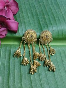 Golden Jhumka Earrings