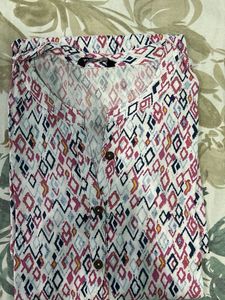 White Diamond Patterned Top