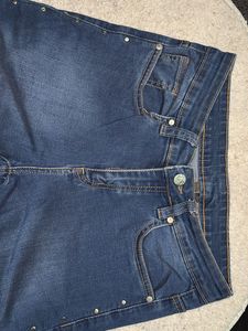 Westside Detailed Navy Blue Jeans