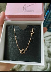Rose Gold Star Crossed Lovers Necklace Silver 925