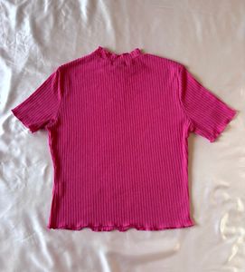 Shein Barbie Pink Ribbed Top