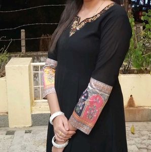 Elegant Black Kurta dress long
