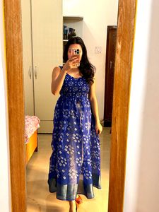 New Handmade Blue Anarkali
