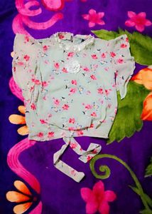 Floral Print Tie-Waist Blouse