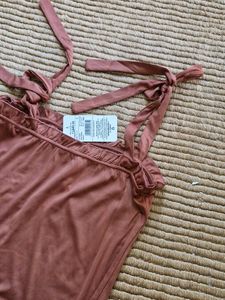 Cute Tie Strap Ruffle Mini Dress