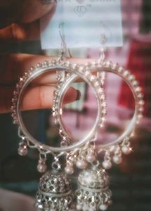 silver earrings