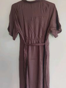 Elegant Brown Button-Down Dress