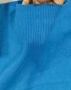 Blue Ribbed Tank Top