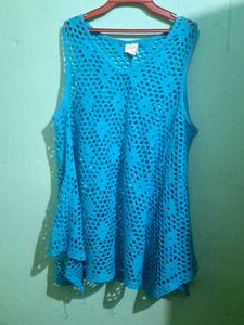 Aqua Blue Cover-Up Tank Top