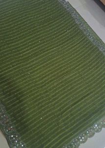 Elegant olive green saree