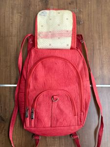 Red Leather 4-Pocket Bag