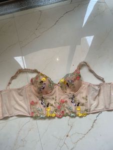 Floral Fantasy Embroidered Mesh Bralette