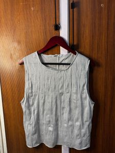 Zara silver mesh tank top