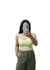 Yellow Lace Trim Cami Top