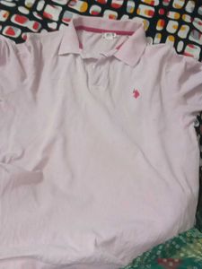 US Polo Stylish Pink Men T Shirt