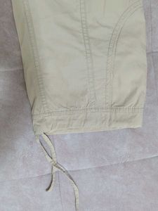 Beige Cargo Capri Pants