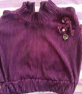 Purple Knit Top &amp; Pant Set