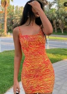 Orange y2k mini Bodycon Dress