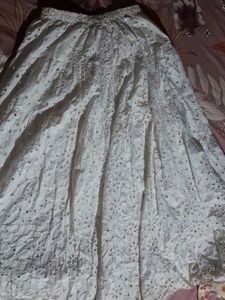 White Eyelet Maxi Skirt