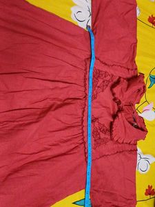 Red Girls Casual korean Dress