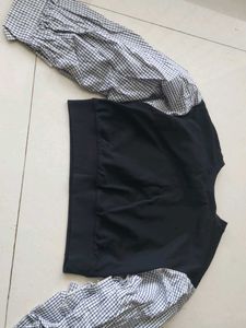 Stylish Black & Checkered Top