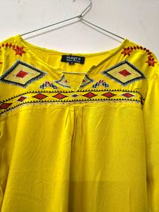 Embroidered Yellow Top