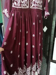 Maroon Chikankari Heavy Gown