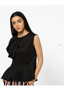 Chic Black Peplum Top