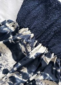 Navy Blue Tie And Dye Bardot Dress - NEW