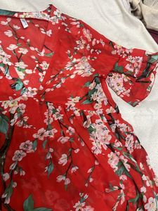 Red V Neck Top