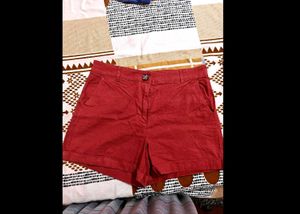 Gingham Korean Dress And Red Shorts