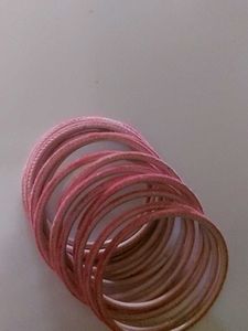 Pink Glossy Bangle Set