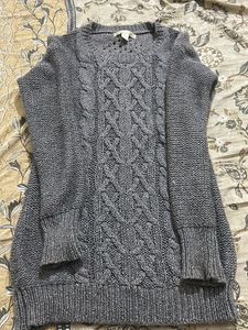 Gray Cable Knit Sweater