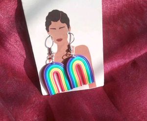 Rainbow Polymer Clay Earrings