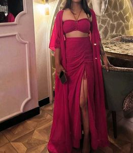 Pink Beach Designer Dress Party Slit Cut