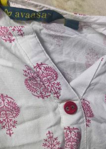 Printed White Kurta