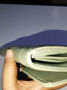 Olive Green Leaf Embossed Wallet