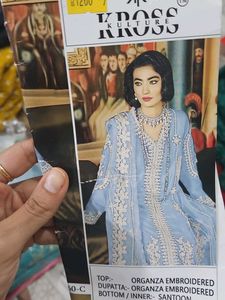 Kross Kulture Embroidered Organza Suit